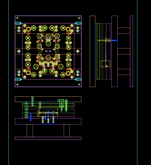 平板电脑后盖半剪阳极挂点模具图缩略图
